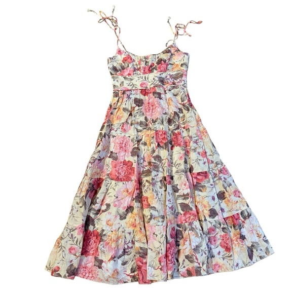 Zimmermann Floral Midi Dress Size 1 - Picture 4 of 7